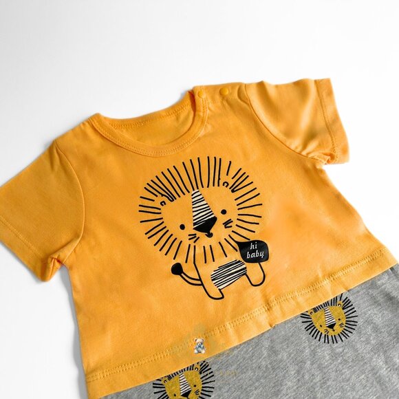 NWT Cute Boys Romper One-Piece T-shirt & Pants Baby Outfit Little Lion 3-6M - Picture 3 of 3
